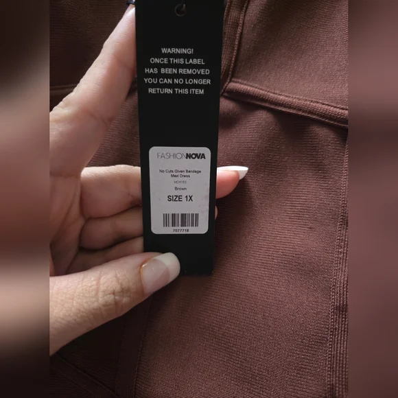 Fashion Nova Deep Brown Long Sleeve Dress - Picture 4 of 4